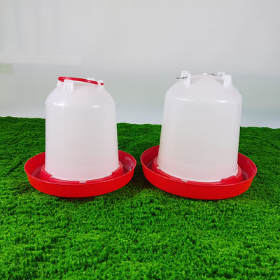 Anti Drip Red Poultry Drinker / Drinking Troughs Easy Installation Cylindrical Waterer 10L