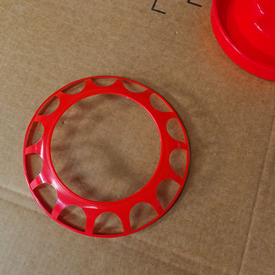 Red Cylindrical Poultry Drinker / Plastic Water Feeder Anti Drip Constant Water Supply For Poultry