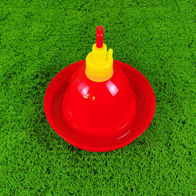 Red Plastic Poultry Drinker Easy Installation Anti Drip Water Supply Cylindrical Shape