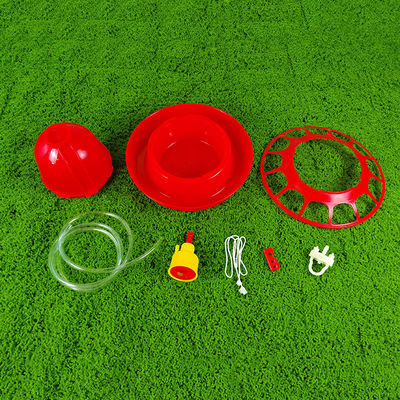 Long Lasting Red Plastic Plastic Water Feeder Cone Shape Anti Drip Design Various Poultry Types