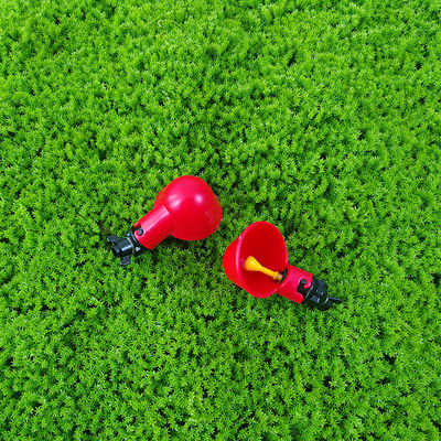 Round Plastic Automatic Poultry Drinking Bowl Red