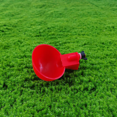 Red Round Poultry Drinking Bowl Standard Capacity Water Saving Environmental Protection