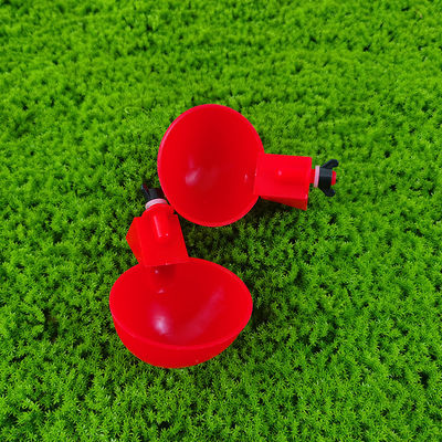 Round Plastic Automatic Poultry Drinking Bowl Red