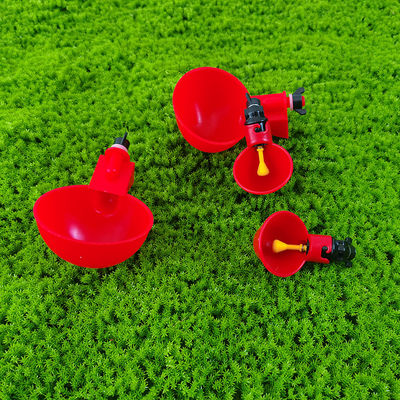 Round Red Automatic Duck Water Bowl / Goose Drinking Container Easy To Clean Constant Water Supply