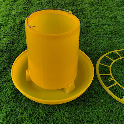 Heavy Duty Poultry Feed Bucket Large Capacity Red And Yellow Storage Container For Feeding