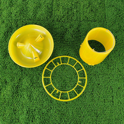 Heavy Duty Poultry Feed Bucket Large Capacity Red And Yellow Storage Container For Feeding