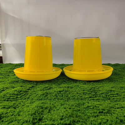 Durable Plastic Poultry Feed Bucket Red And Yellow Storage Solution