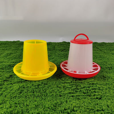 Modern Cylinder Red White Automatic Chicken Feeder Dispenser For Chickens