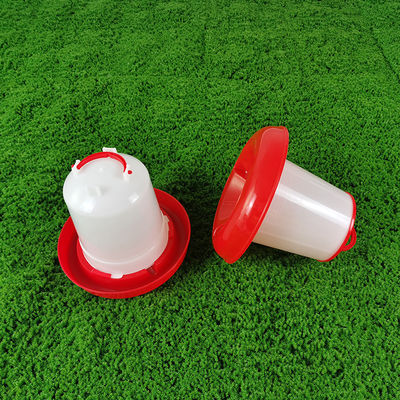 Modern Cylinder Red White Automatic Chicken Feeder Dispenser For Chickens