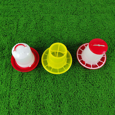 Easy To Clean Waterproof Poultry Feeder Modern Cylinder Design Red White