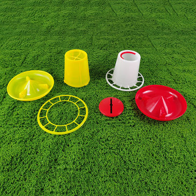 Easy To Clean Waterproof Poultry Feeder Modern Cylinder Design Red White