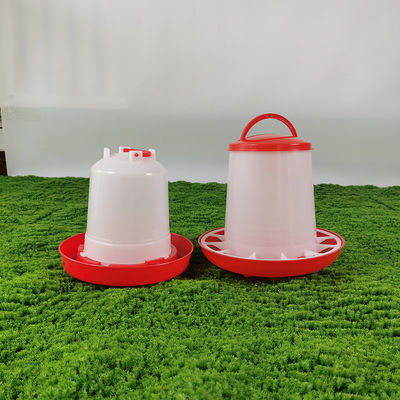 Durable Waterproof Poultry Feeder In Red And White Easy To Clean 3.5L Capacity