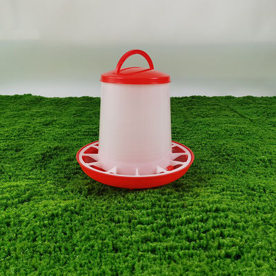 Durable Waterproof Poultry Feeder In Red And White Easy To Clean 3.5L Capacity
