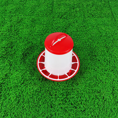 Durable Waterproof Poultry Feeder In Red And White Easy To Clean 3.5L Capacity