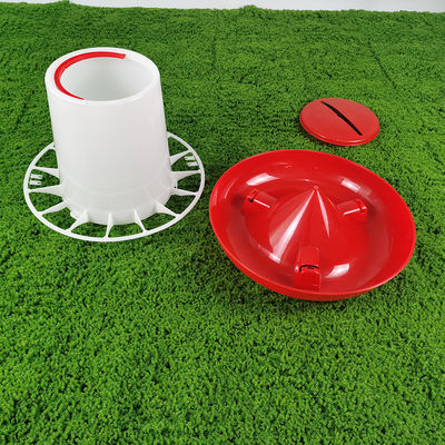 Modern Plastic Cylinder Poultry Feeder 9L Capacity Feeding Chickens Ducks Geese Turkeys