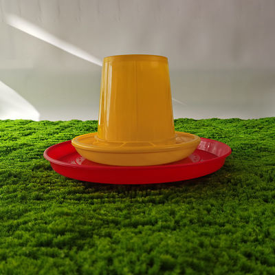 Circular Red Poultry Feeding Tray Long Life span Breeding Tools for Farms/ Retail