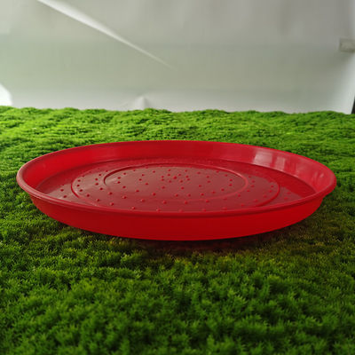 Circular Red Poultry Feeding Tray Long Life span Breeding Tools for Farms/ Retail