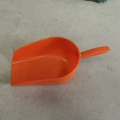 Heavy Duty Animal Feed Shovel With Long Handle Easy To Clean Orange Scoop