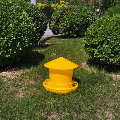 Thick Yellow Poultry Feeding Bucket Farm Feeder Pigeon Chick Feeding Equipment Sturdy Durable Round Design