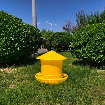 Thick Yellow Poultry Feeding Bucket Farm Feeder Pigeon Chick Feeding Equipment Sturdy Durable Round Design