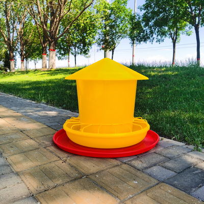 Thick Yellow Poultry Feeding Bucket Farm Feeder Pigeon Chick Feeding Equipment Sturdy Durable Round Design