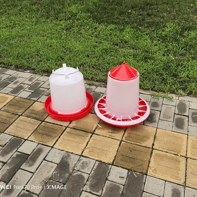 Automatic Plastic Chicken Feeder Capacity 12L Red With Lid