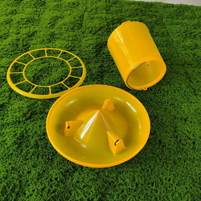 Yellow Round Plastic Poultry Ration Feeding Bucket 5 Gallon