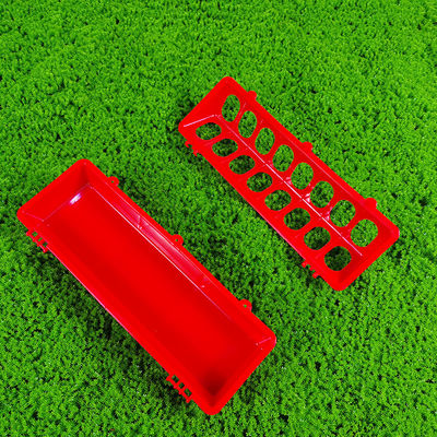 Modern Red And Yellow Poultry Meal Trough For All Poultry Types Avoid Wastage